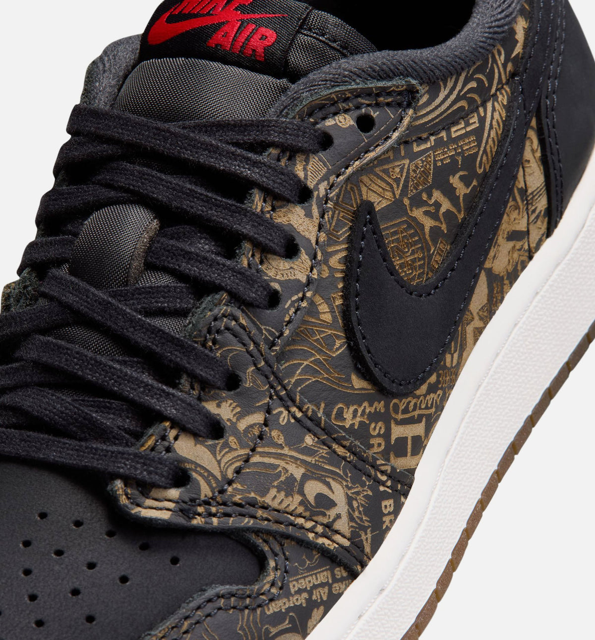 Air Jordan 1 Retro Low OG “Laser Black & Varsity Red” Grade School Shoes