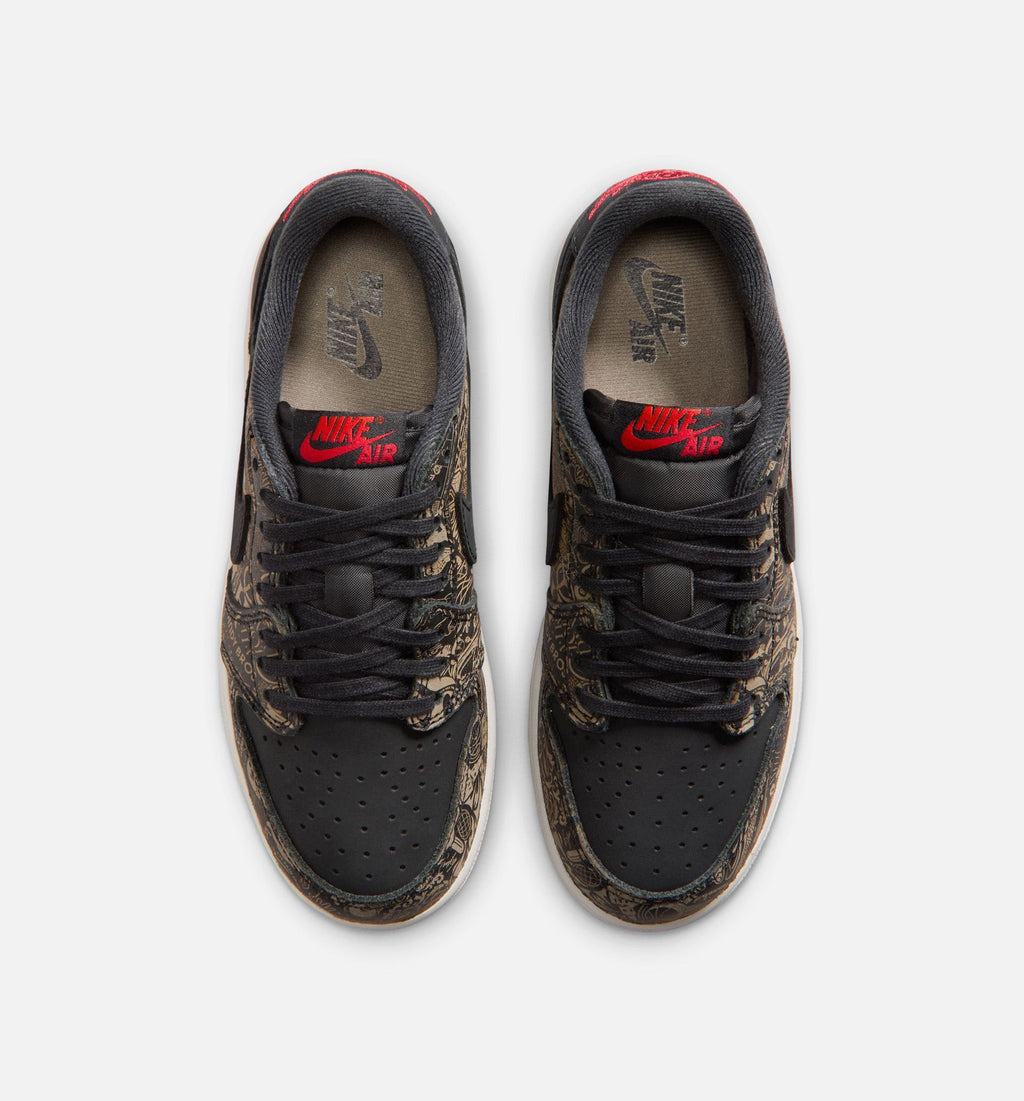 Air Jordan 1 Retro Low OG “Laser Black & Varsity Red” Grade School Shoes
