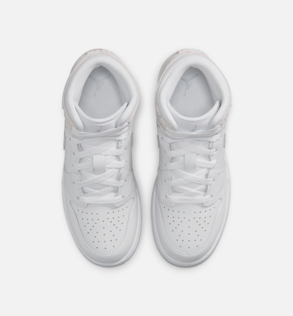 Air Jordan 1 Mid SE “Field Silver” Grade School Shoes