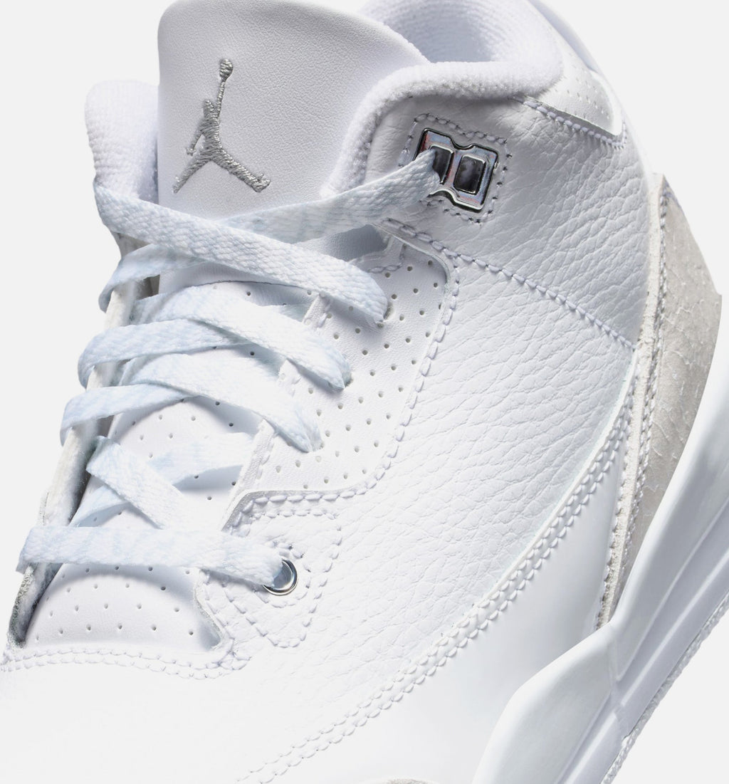 Air Jordan 3 Retro “White & Silver” Preschool Shoes