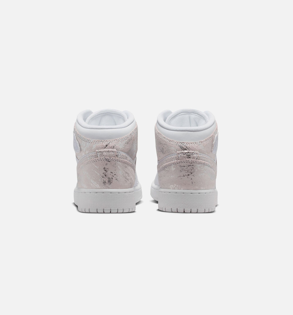 Air Jordan 1 Mid SE “Field Silver” Grade School Shoes