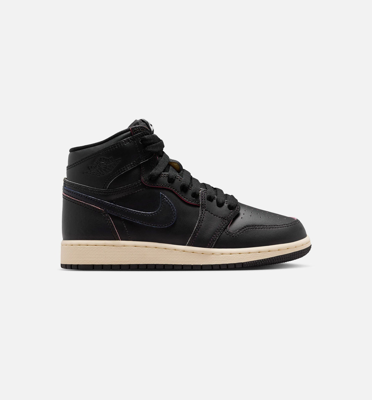 Air Jordan 1 Retro High OG Black & Muslin Grade School Shoes
