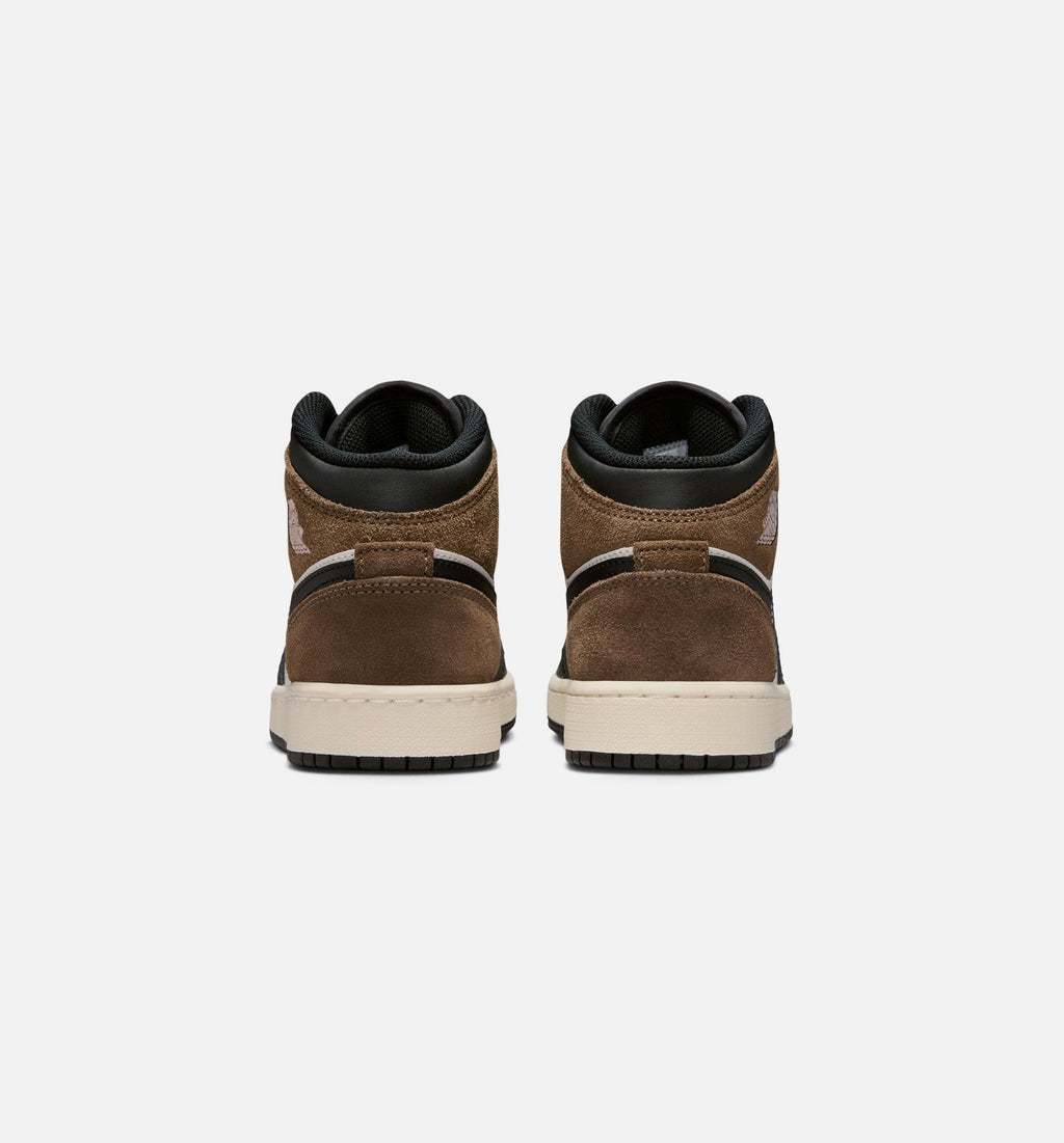 Air Jordan 1 Mid Black & Palomino Grade School Shoes
