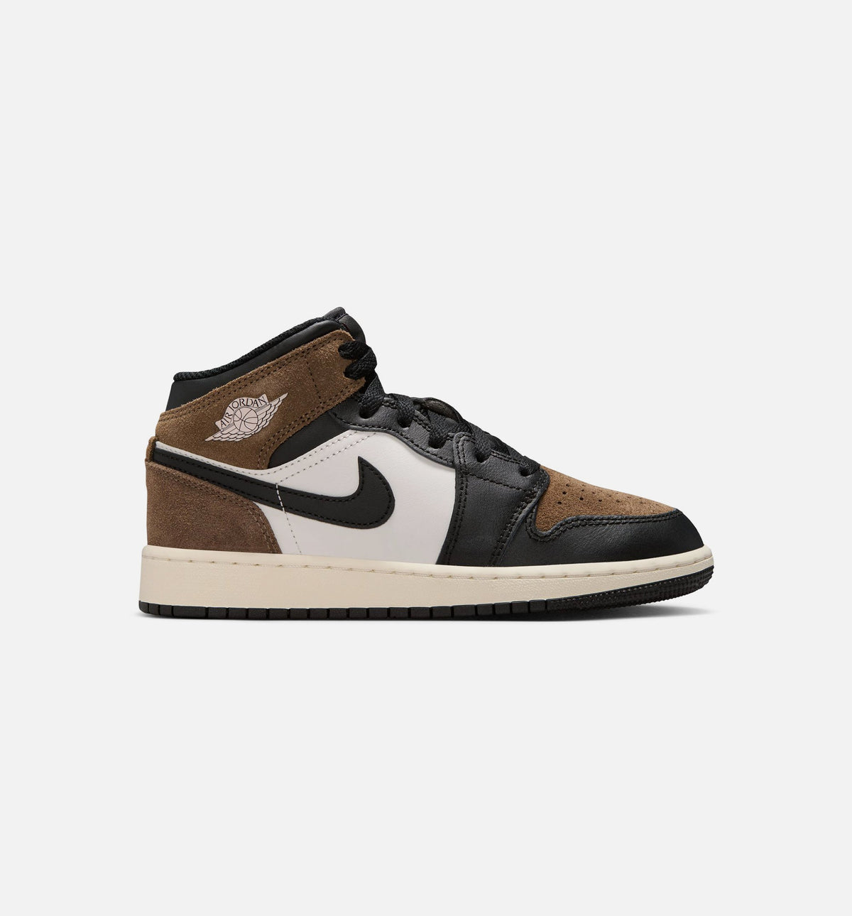 Air Jordan 1 Mid Black & Palomino Grade School Shoes