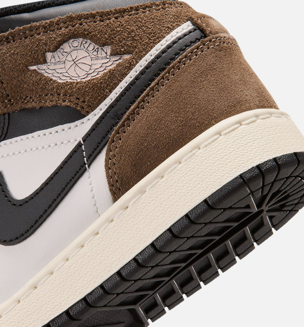 Air Jordan 1 Mid Black & Palomino Grade School Shoes