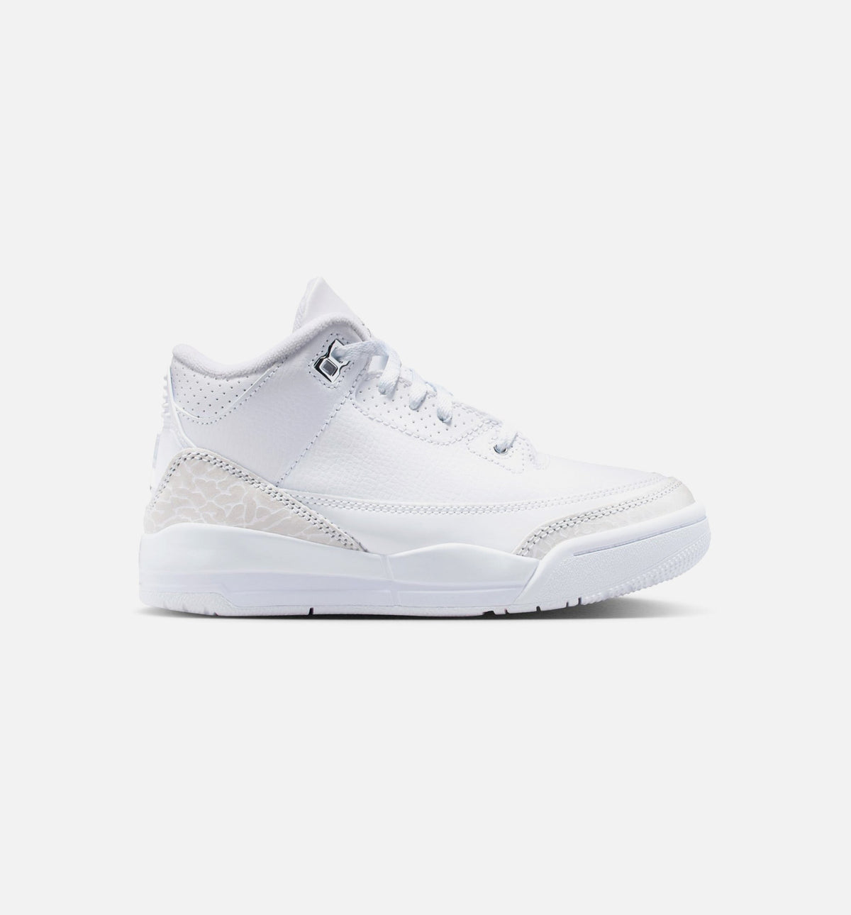 Air Jordan 3 Retro “White & Silver” Preschool Shoes