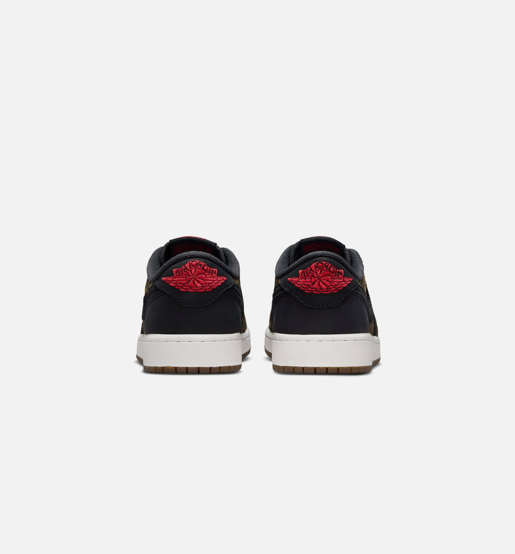 Air Jordan 1 Retro Low OG “Laser Black & Varsity Red” Grade School Shoes