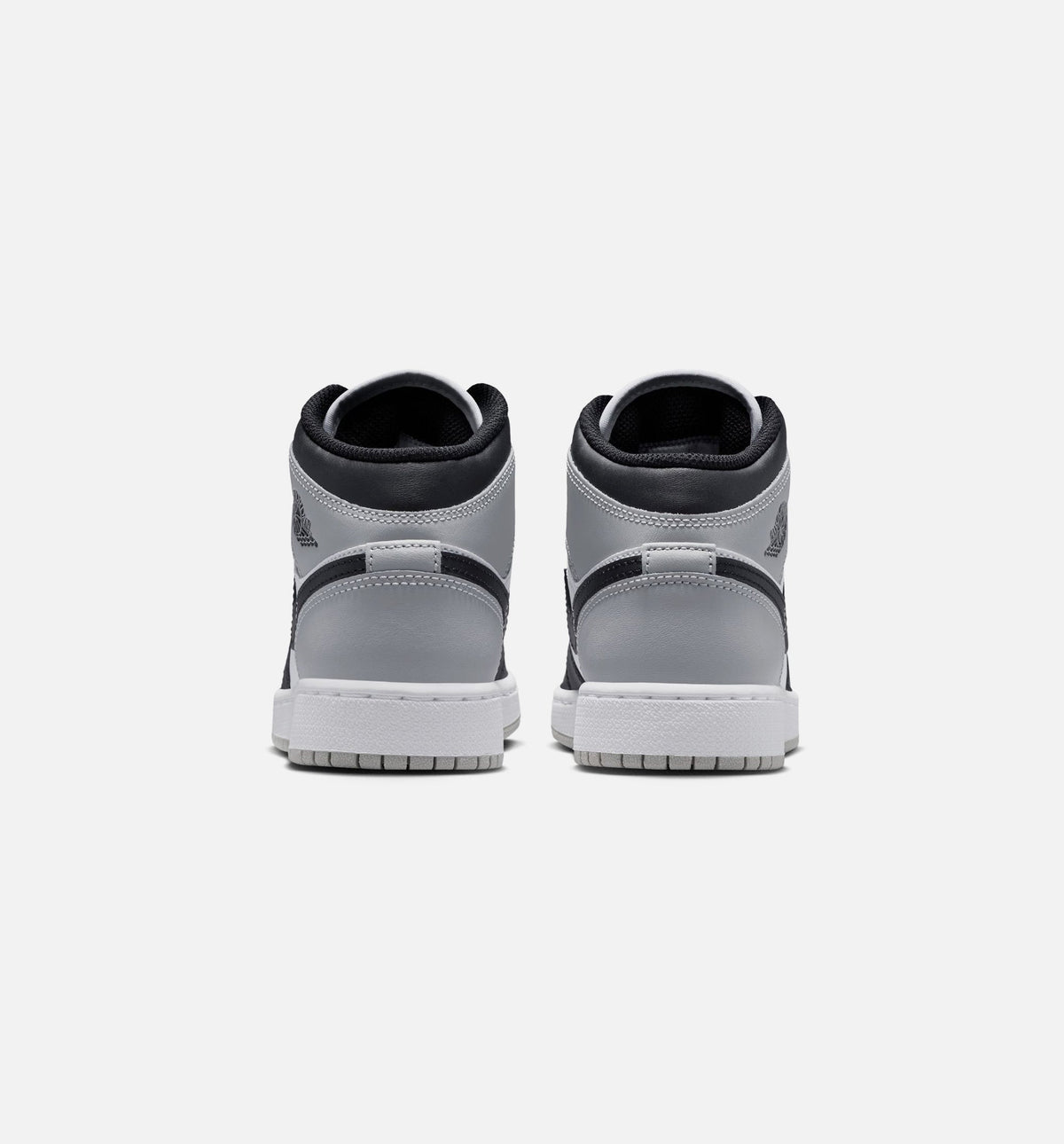 Air Jordan 1 Mid White & Light Smoke Grey Grade School Shoes