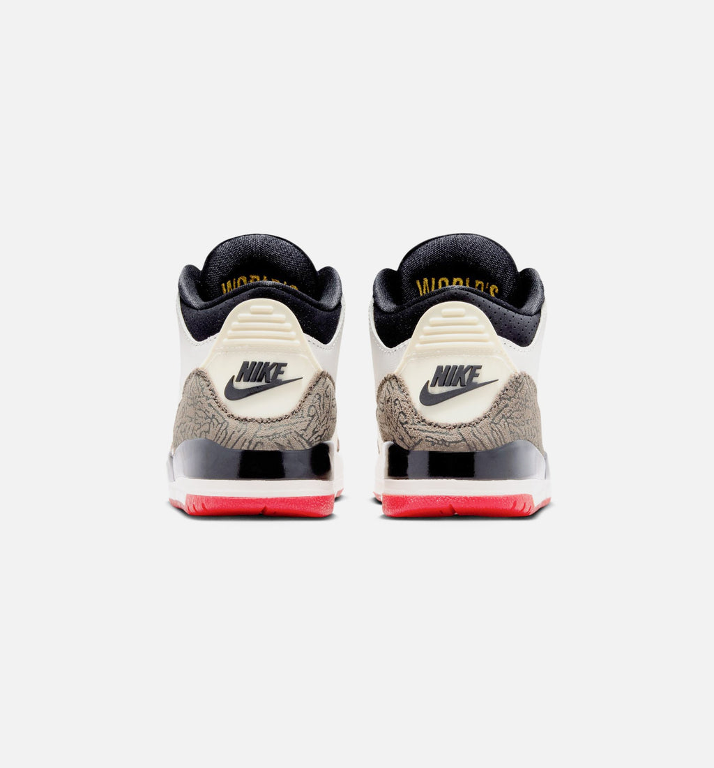 Air Jordan 3 Retro “Sail & University Red” Preschool Shoes