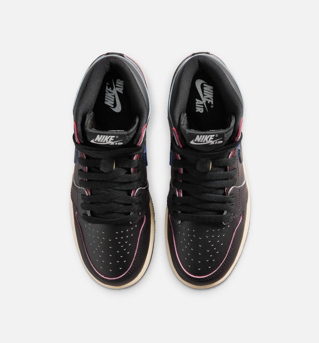 Air Jordan 1 Retro High OG Black & Muslin Grade School Shoes
