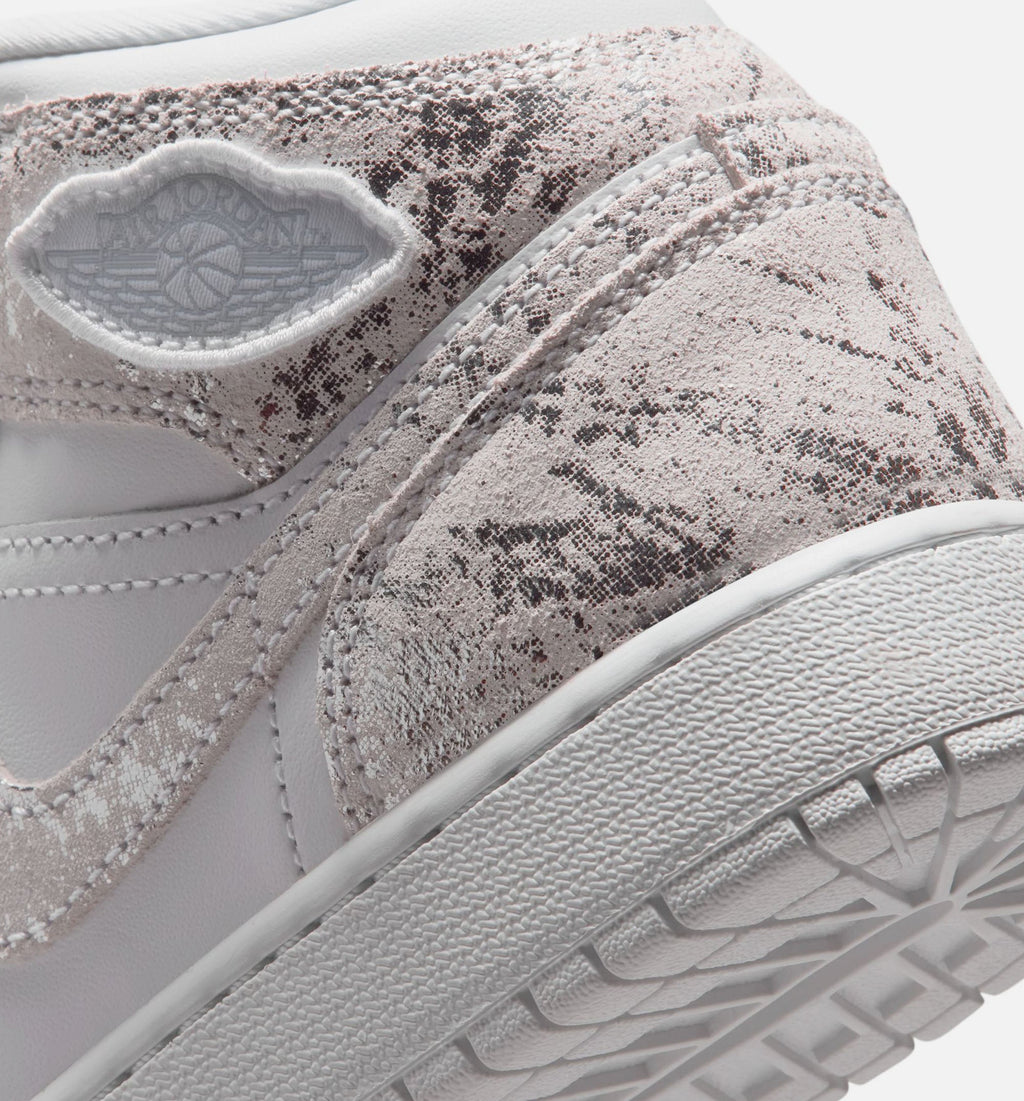 Air Jordan 1 Mid SE “Field Silver” Grade School Shoes