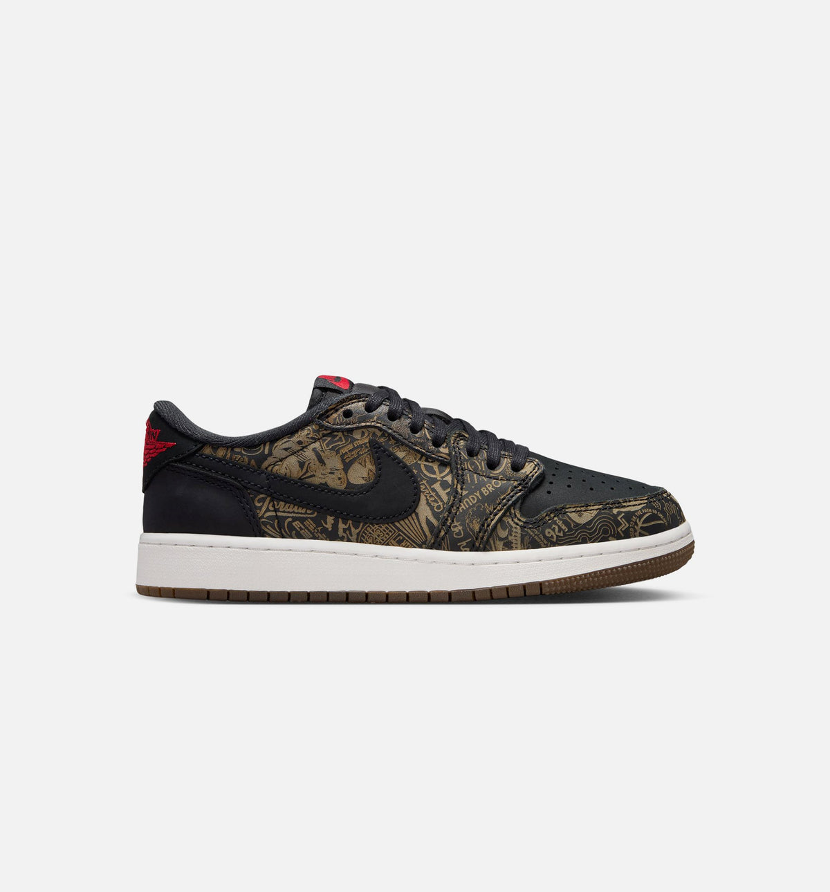Air Jordan 1 Retro Low OG “Laser Black & Varsity Red” Grade School Shoes