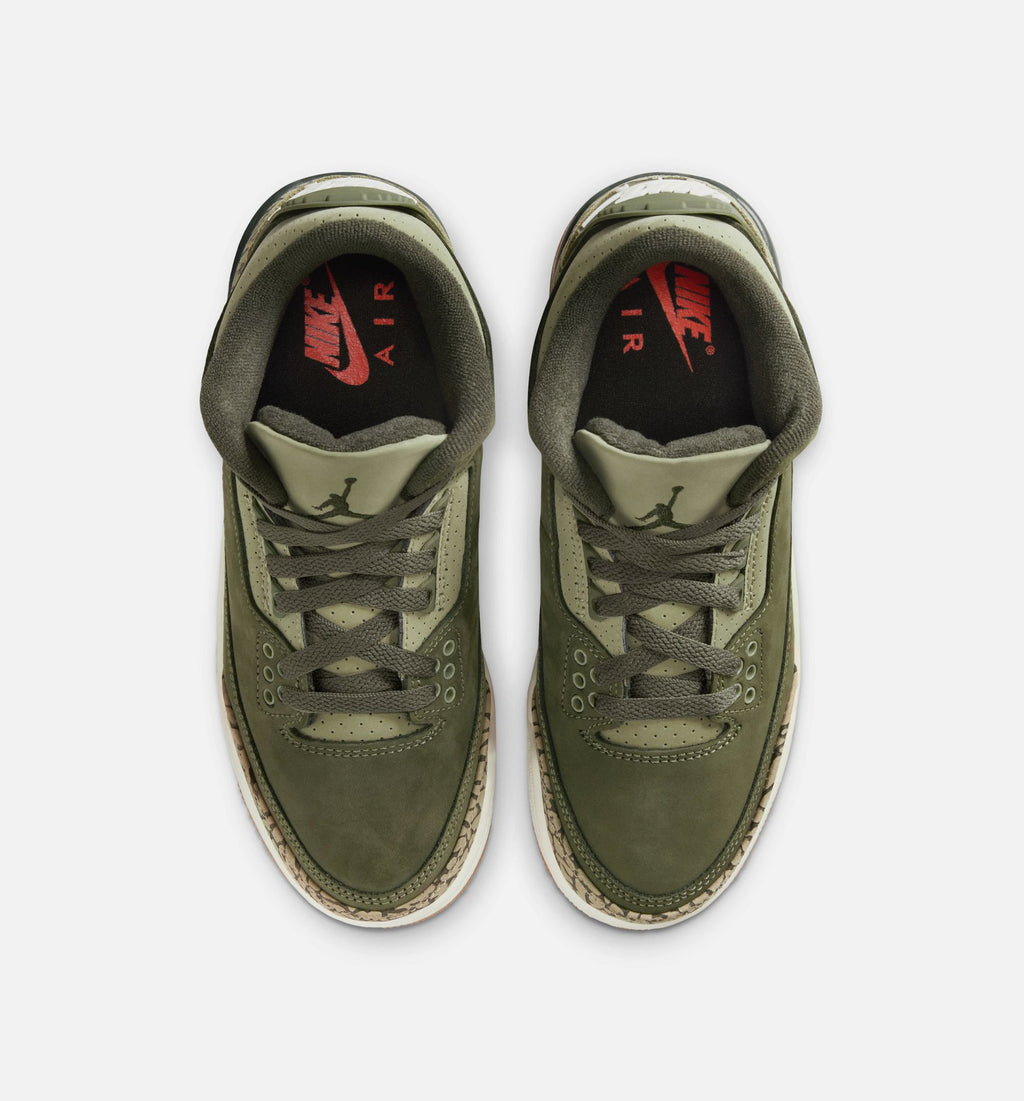 Air Jordan 3 Retro “Medium Olive” Grade School Shoes